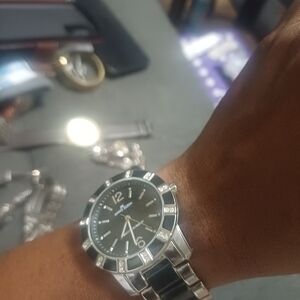 Silver and Black Wristwatch